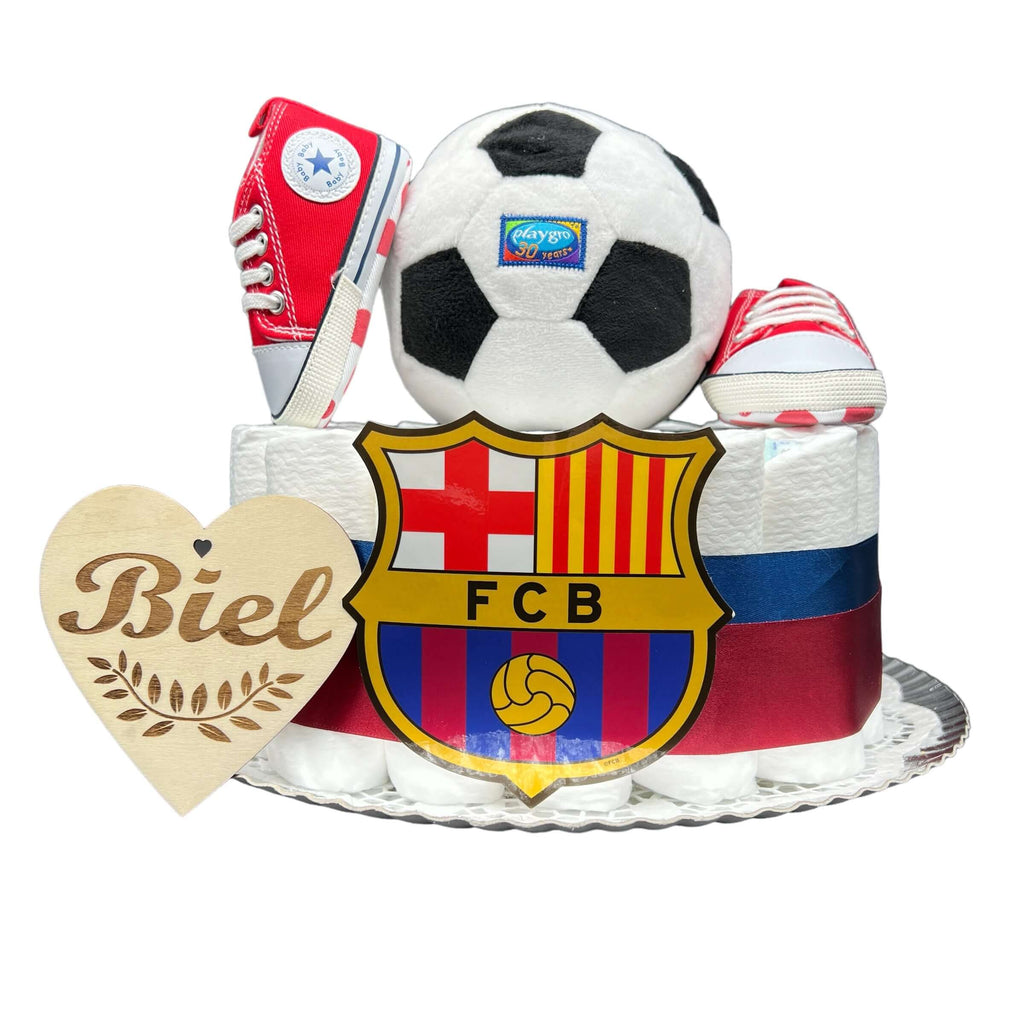 Tarta de pañales fútbol club barcelona