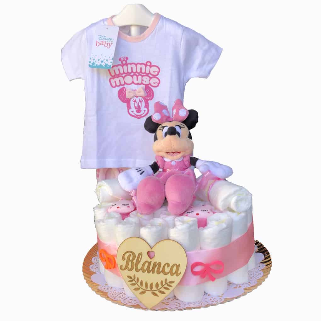 Tarta de pañales Disney baby Minnie