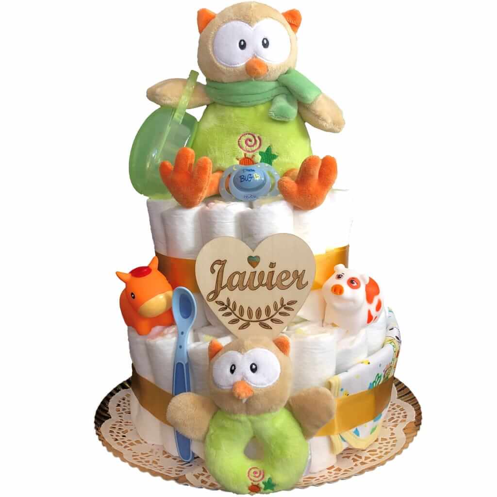 Tarta de pañales unisex para niño o niña