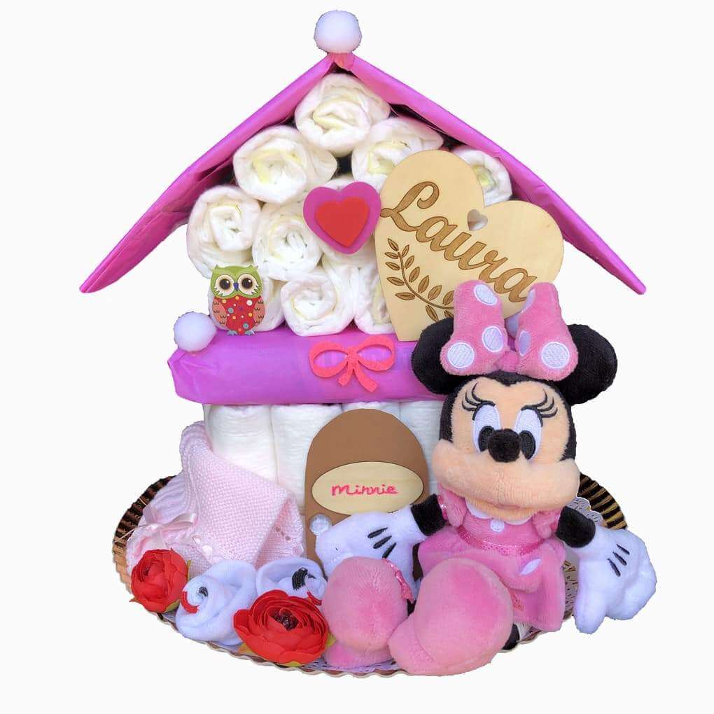 Tarta de Pañales Minnie Mouse Disney - Hecha a Mano en España -  Personalizable en Azul o Rosa - Baby Shower Temático Disney : :  Productos Handmade